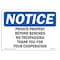 Signmission Sign, 10" H, 14" W, Rigid Plastic, Private Property Beyond Benches No Trespassing Sign, Landscape OS-NS-P-1014-L-17827 - alternate 1
